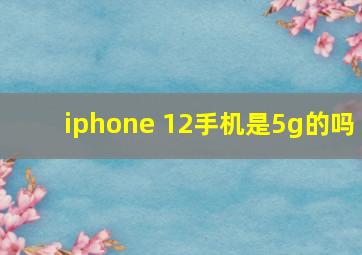 iphone 12手机是5g的吗